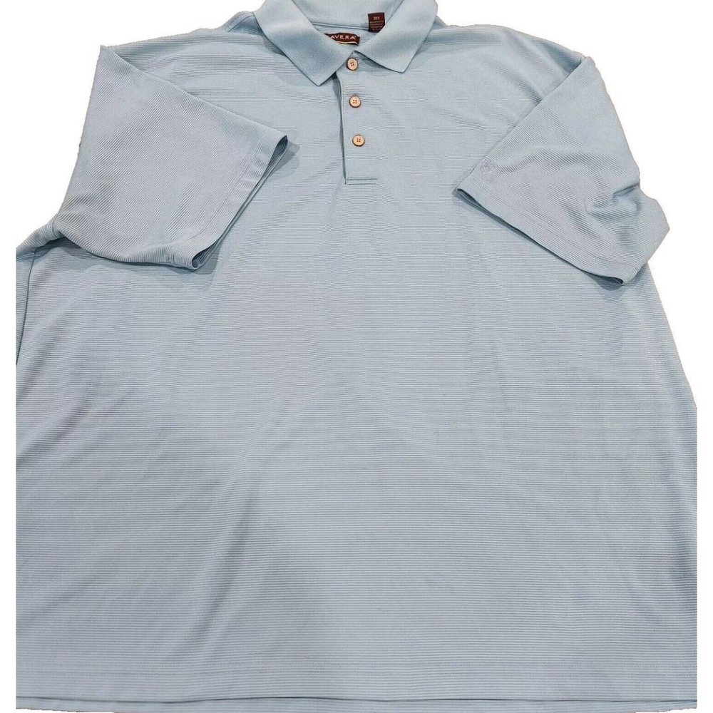 Cubavera Polo Golf Shirt Mens 3XL Shirt Short Sleeves Light Blue Logo *Flaw* - Picture 4 of 8